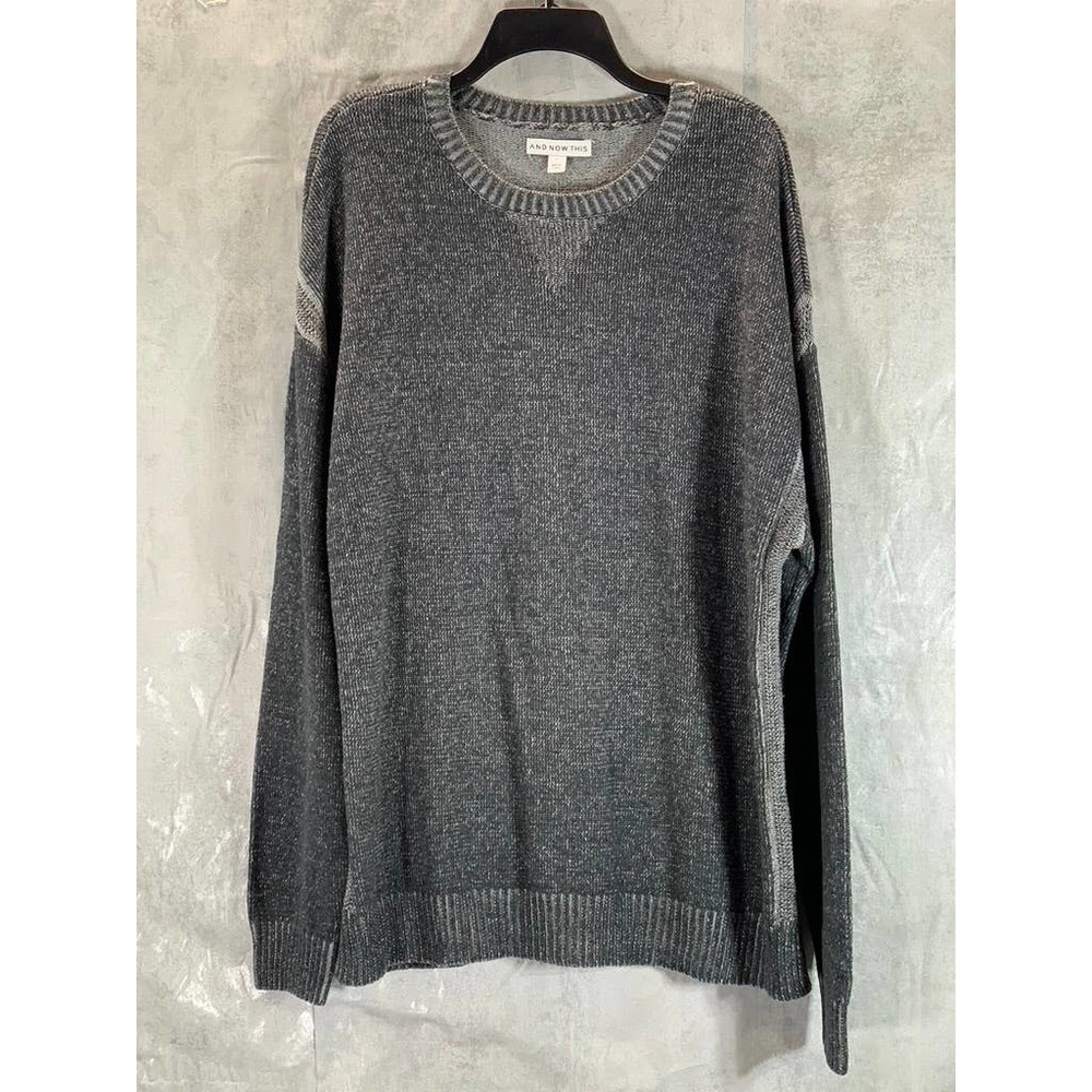 And Now This Men's Charcoal Heather Oversized Sleeve Detailed Sweater SZ L